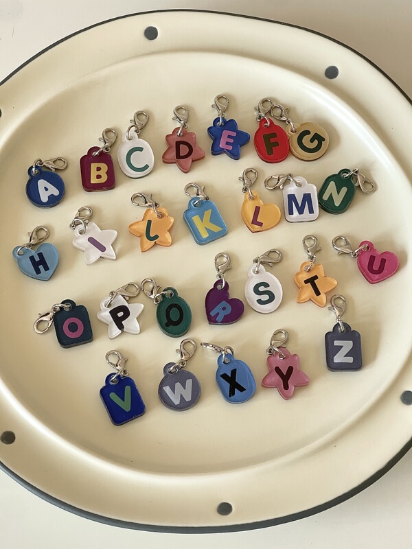 English Alphabet Mini Cute Acrylic Mbti16 Personality Peripheral Keychain Phone Pendant Notebook Decoration
