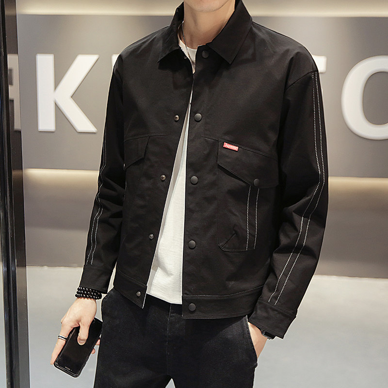 Men's casual jacket 2022 spring and autumn new jacket men's loose Korean version handsome trend all-match thin clothes