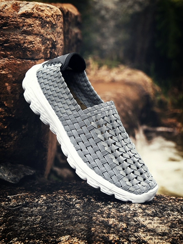 Летняя дышащая обувь, плетеные слипоны для отдыха