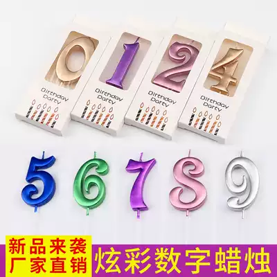 Digital birthday candle single large gold creative gilded color high grade independent boxed birthday cake candle