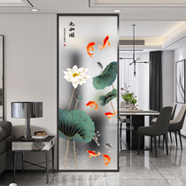 Modern and simple frosted tempered art glass screen partition living room washbasin entry entrance custom lotus