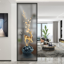 Customized light luxury tempered art glass screen partition entry entrance background wall living room blocking modern simplicity