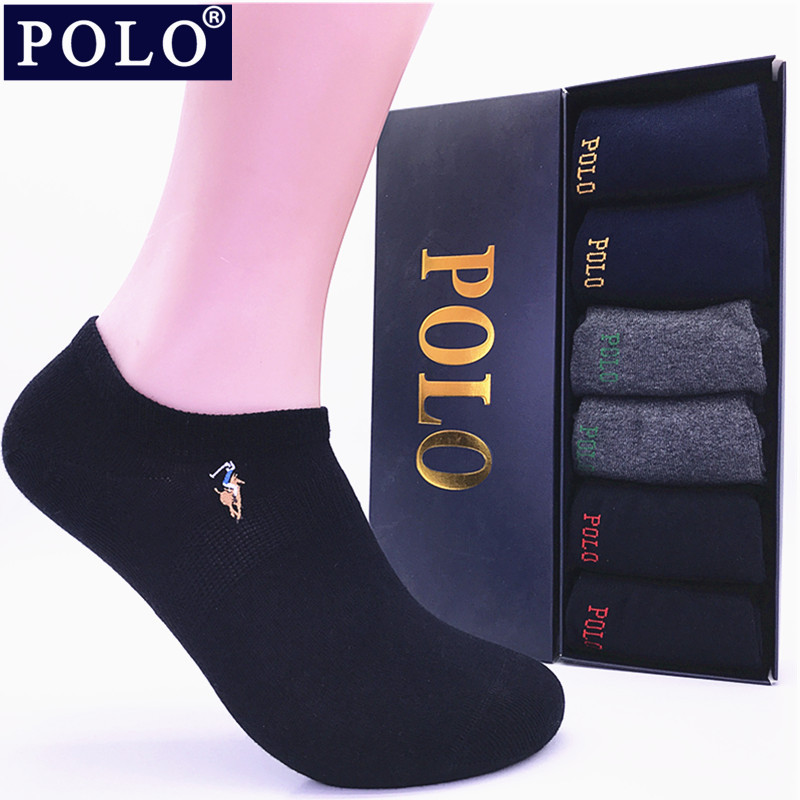 Polo Pure Cotton Short Socks Men's Cotton Socks Spring and Summer Low-Cut Thin Shallow Mouth Men's Boat Socks Solid Color Versatile Casual Men's Socks