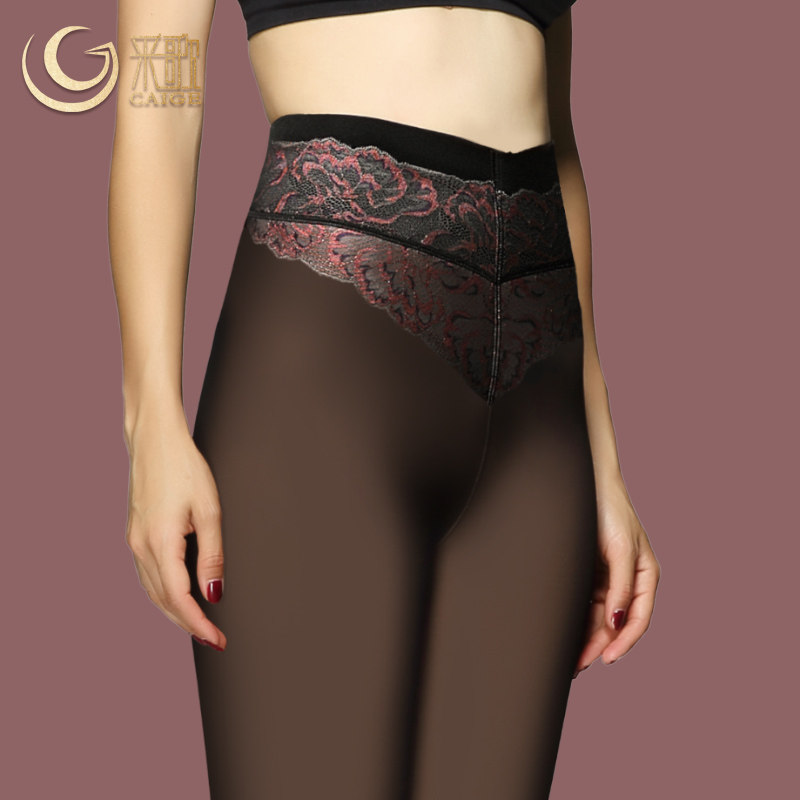 Autumn and winter underwear women's plus velvet thickened fake meat outer wear warm pants stepping on the skin color extra thick lamb velvet cotton pants