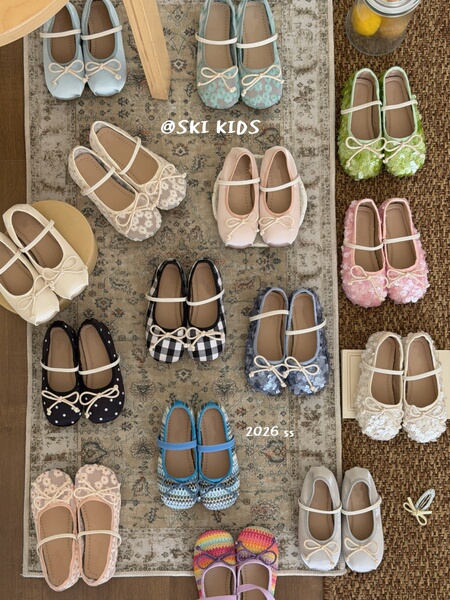 Summer New Style Girls' Sweet French Retro Princess Soft-Soled Easy-To-Wear Lightweight Breathable Ballet Flats Hanfu Shoes