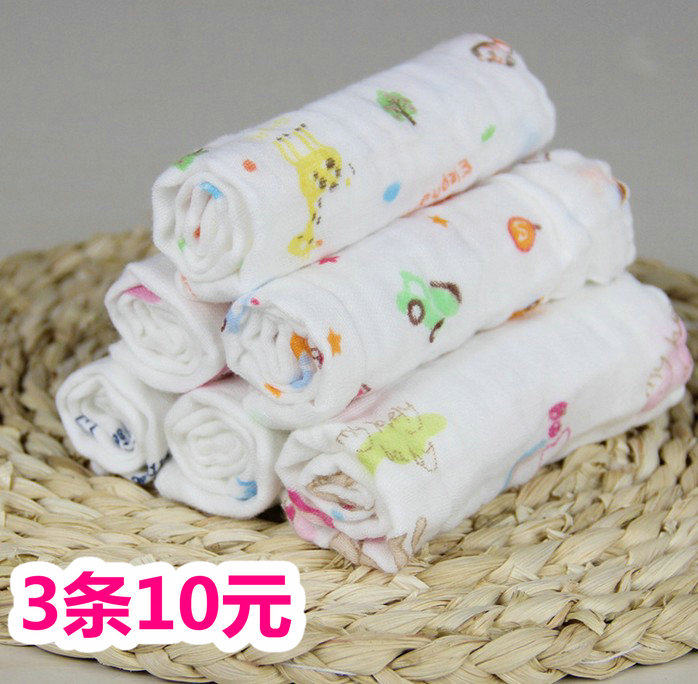 Four-layer washed gauze square towel pure cotton boneless baby face towel towel hand towel baby saliva towel 25*25cm