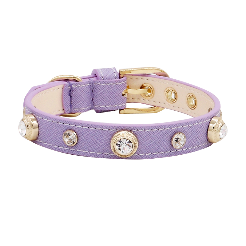 Multicolor optional white diamond white gem rivet Achille genuine leather pet item lap cat dog neck ring