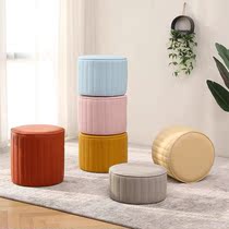 Small stool home low stool soft seat leather pier simple living room sofa stool tea table sitting pier childrens shoe changing stool round stool