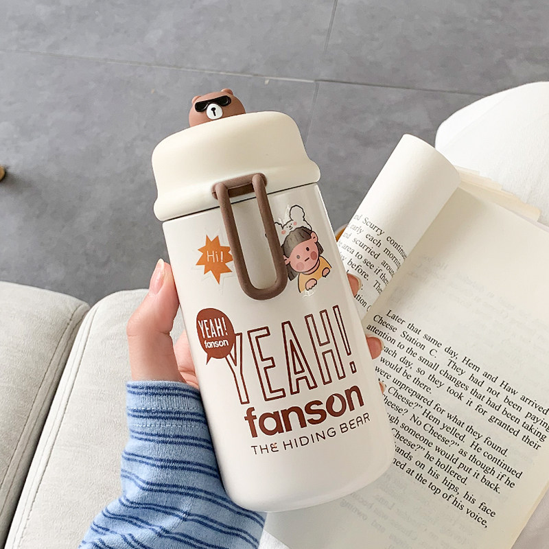 Korean version of the girl's heart ins insulation cup ladies cute student portable simple stainless steel water cup high-value cup