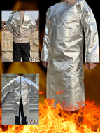 Phản quang nhiệt 1000 độ lá nhôm chịu nhiệt độ cao tạp dề chống quần áo áo khoác cách nhiệt quần áo áo choàng áo khoác thép phòng chống cháy nổ áo thợ điện