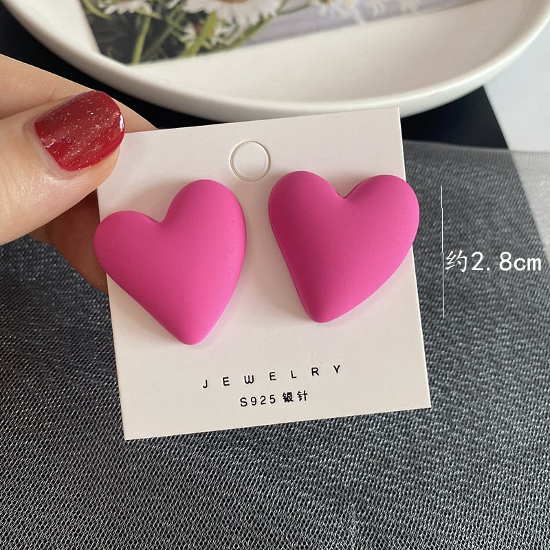 1 Pair Fashion Heart Shape Resin Plating Women's Ear Studs display picture 2