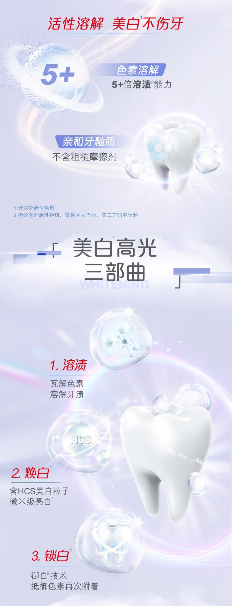 高露洁 国产酵素美白牙膏 120克*4支 图3
