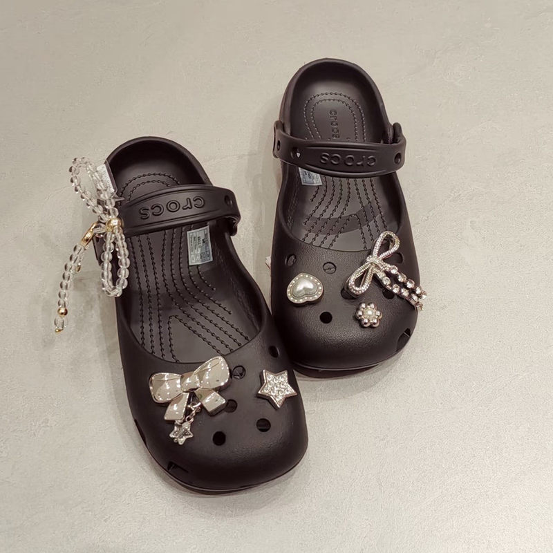 2026 New Model Compatible with Crocs Ballet Clogs Accessories Chain Pearl Shoe Flower DIY Shoe Buckle Accessories Crocs