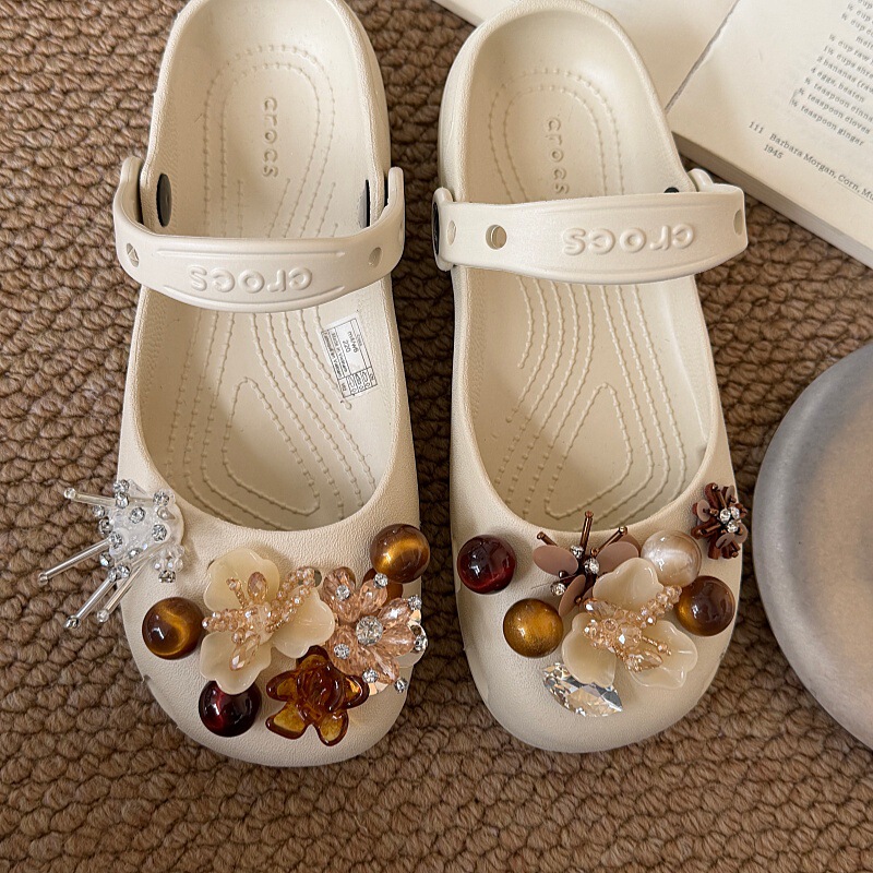 White Heavy-Duty Ballet Clog Shoe Accessories, High-End DIY Decorative Parts Suitable for Crocs/Cross Shoes