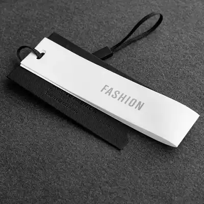 High-end canvas belt special paper tag custom LOGO spot universal custom-made men's women's clothing high-end clothes label