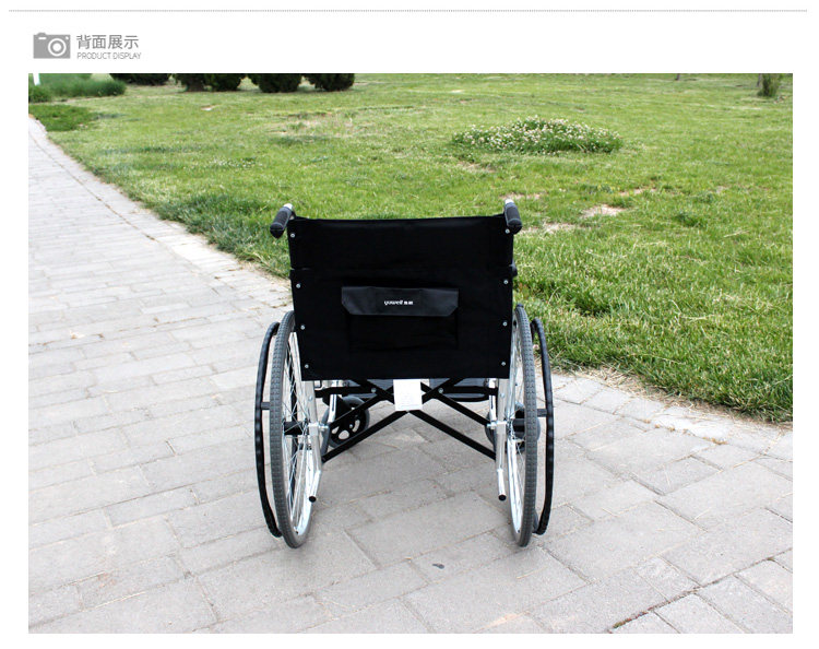 Оборудование для реабилитации 鱼跃轮椅车h033 铝合金轻便折叠老人代步车四轮便携 残疾人手推车
