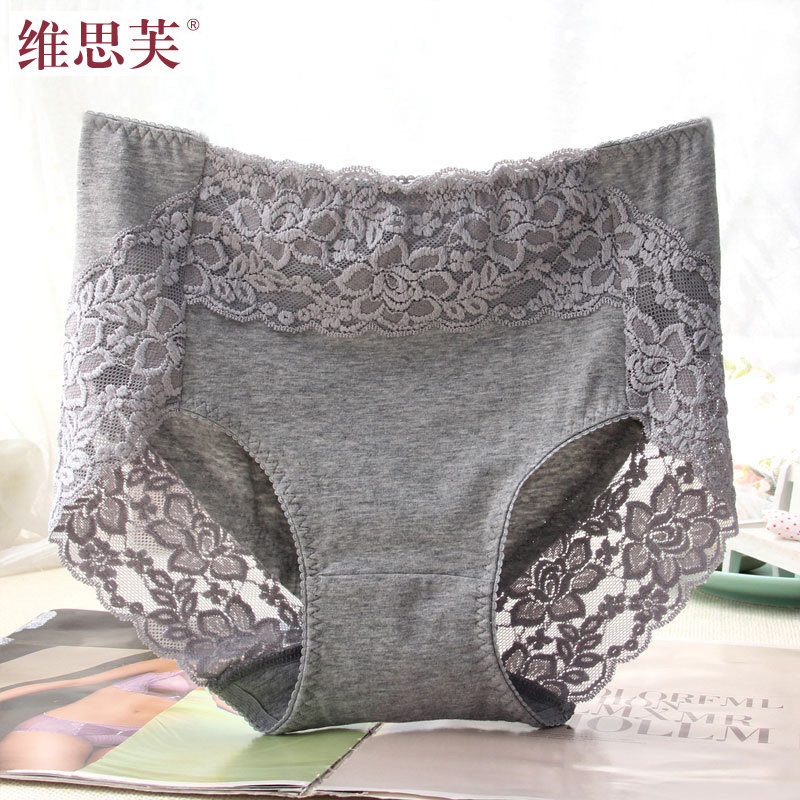 Vithève 4 mid-waist ladies' underwear pure cotton crotch cotton fabric lace sexy no-scratched female-style triangular pants