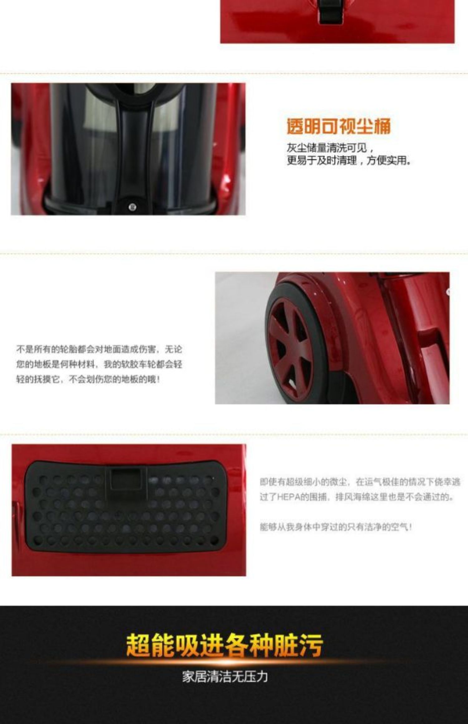 Máy hút bụi gia đình Yili nhỏ mạnh mẽ câm xe công suất cao 1200W với điều chỉnh tốc độ cầm tay - Máy hút bụi robot hút bụi xiaomi mijia gen 2