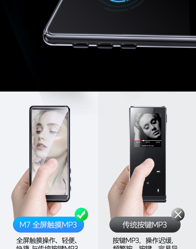 Mahdi màn hình cảm ứng mp3 máy nghe nhạc Walkman mp4 nhạc lossless mp5 mp6 ​​màn hình lớn 3,5 inch máy nghe nhạc video p3 toàn màn hình ebook học sinh - Máy nghe nhạc mp3 máy nghe nhạc bluetooth mini