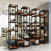 Simple Nordic office iron partition shelf dining room partition floor rack loft living room entrance bookshelf