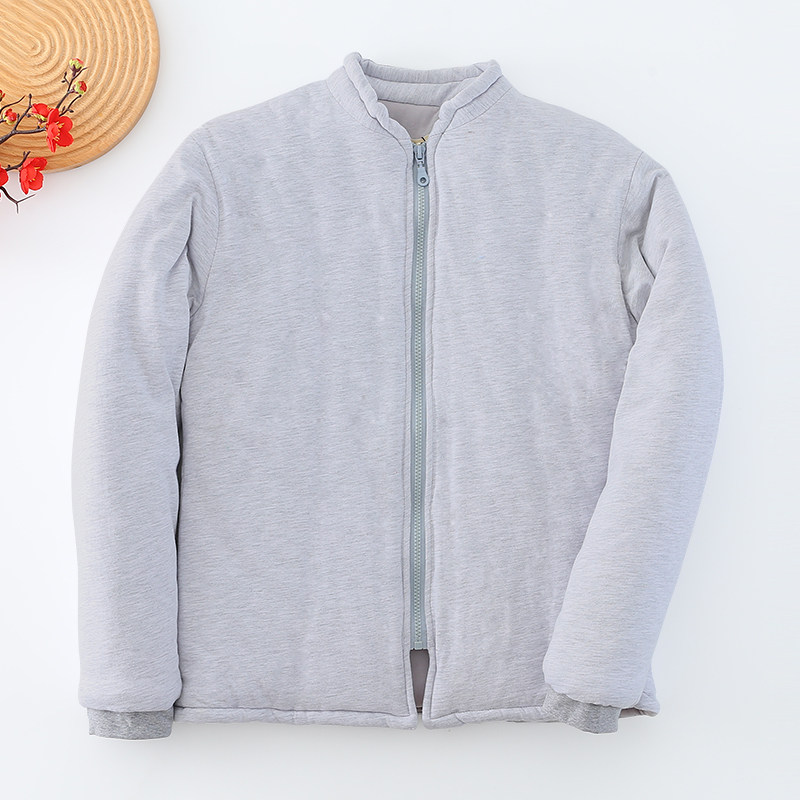 Pure-coloured silk cotton cotton clothes men's clothing autumn and winter thickened warm cotton padded jacket for adults to build cotton clothing anti-cold outside wearing stay-at-home jacket