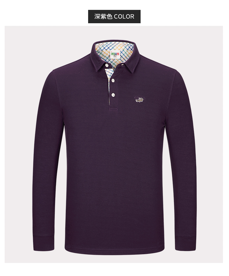 Cartier cá sấu chính hãng mùa thu đông mới dày cotton ấm áp dài tay nam Slim T-shirt cotton dài chủ yếu áo sơ mi POLO t t shirt polo