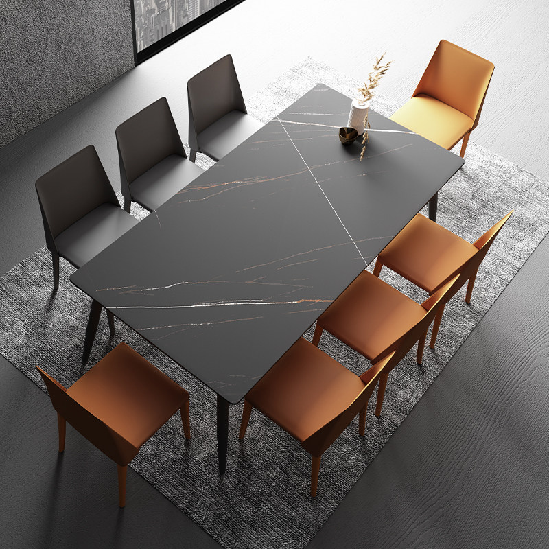 Dining table imported slate modern minimalist small apartment Italian-style home minimalist Nordic marble dining table and chair combination