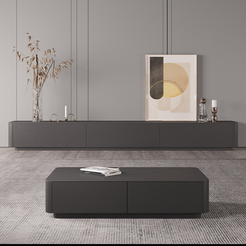 TV cabinet Tea Table Combo Suit Modern Minimalist small family Living room Nordic Serie TV enclosure Pole minimalist cabinet-Taobao