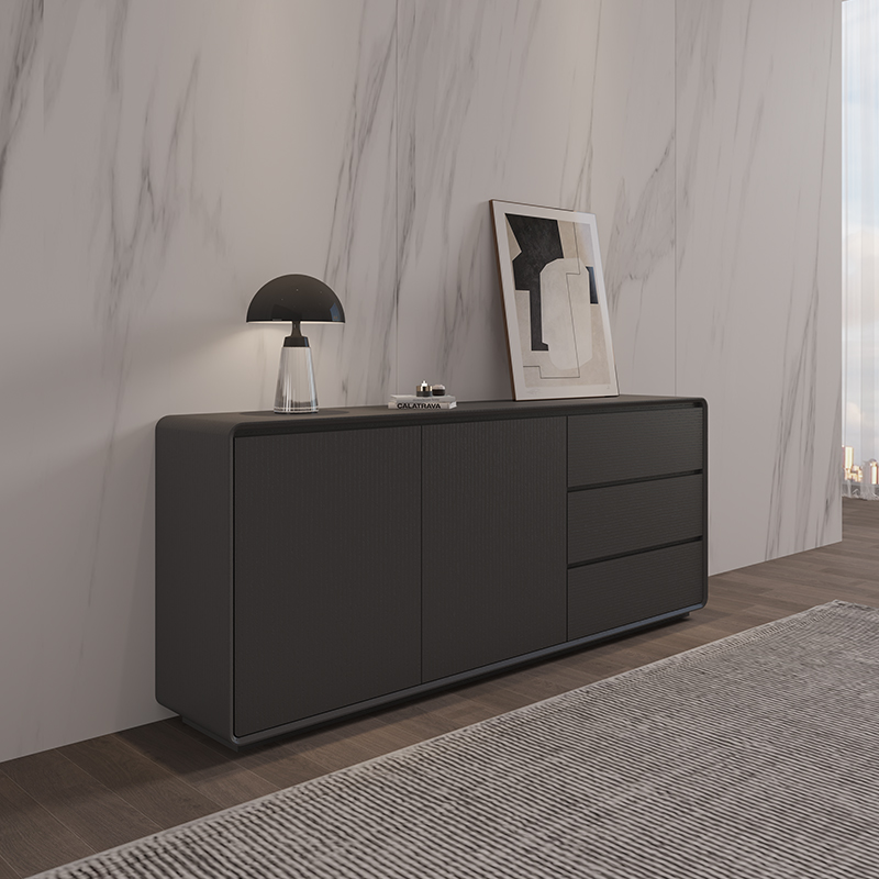 Dining cabinet Modern minimalist Nordic Xuanguan Tea water Living room storage Closet Home Bedroom Leaning Wall Black Disposal Cabinet