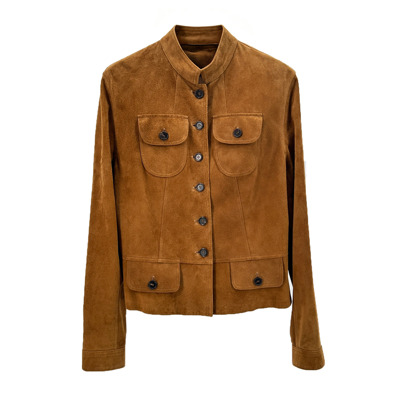 2026 Autumn New Arrival Retro Old Money Style Genuine Leather Jacket for Women, Short Slim Fit Imported Suede Goat Leather Jacket