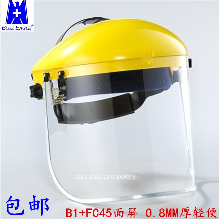 Blue EAGLE Blue Hawk PC Transparent Face B1 FC45 anti-splash dust anti-shock polishing and anti-chemical mask