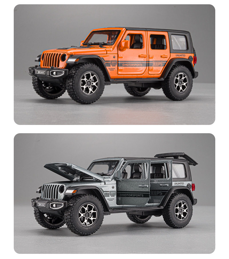Модель машины 嘉业1:32jeep吉普牧马人七开 𫔭门声光回力合金越野车模型男孩玩具 Jiaye toys
