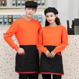 Официант, работающий на питание, одежда с длинной, свитер -свитер, заказ на заказ супермаркет, горячий горшок, ресторан быстрого питания онлайн -кафе, работники работников