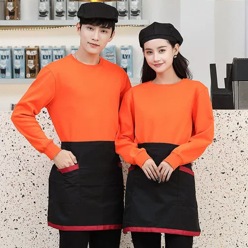 Официант, работающий на питание, одежда с длинной, свитер -свитер, заказ на заказ супермаркет, горячий горшок, ресторан быстрого питания онлайн -кафе, работники работников