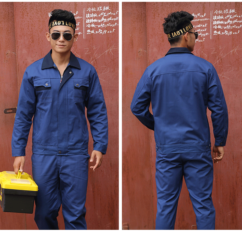 Quần yếm cotton đặt lưới quốc gia dày tay dài công nhân xây dựng công trường điện quần áo bảo hộ quần áo cotton mùa thu đông quần áo nam đẹp