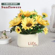 Home decoration flowerpot simulation flower indoor bedroom dining room living room coffee table life ceramic flowerpot set flower fake flower