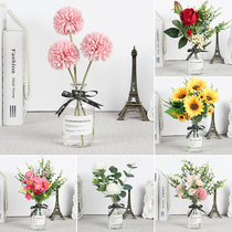 ins Glass Vase ornaments bouquet floral table indoor living room home Nordic style bedroom simulation fake flower