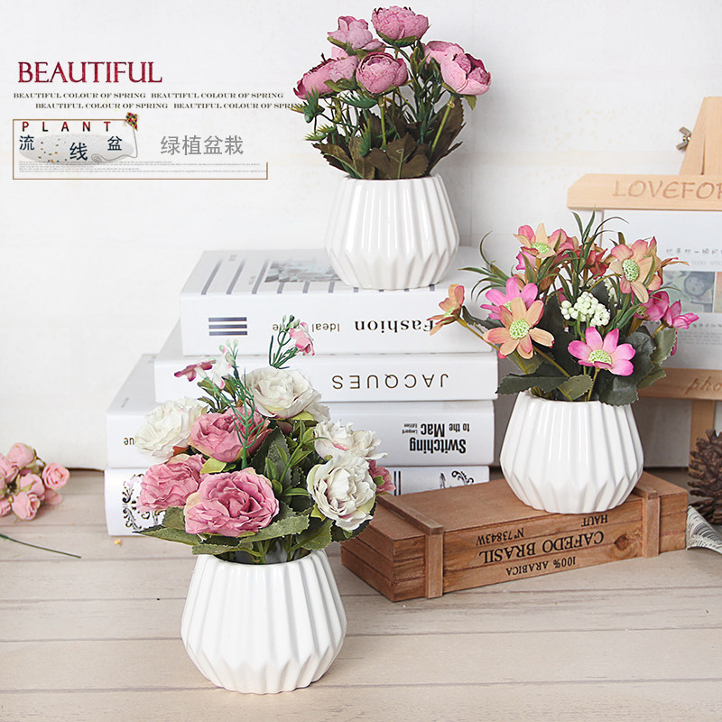 Fine decoration Pendulum Decoration Emulation Flower Office Hotel Kindergarten Dining Room Wine Cabinet Fake Flower Pot bottle planted with green plant