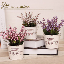 zakka portable bucket Living room office interior shop decoration simulation potted fake flower set fake flower ornaments