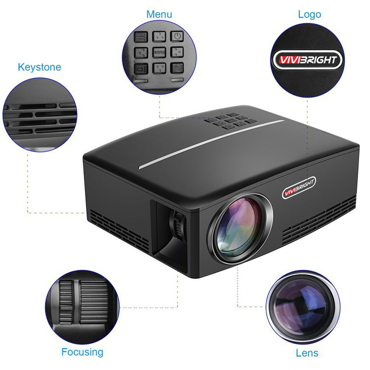 Máy chiếu thương hiệu 100 lumens máy chiếu 800x480 HD micro Máy chiếu gia đình Android - Máy chiếu máy chiếu gần
