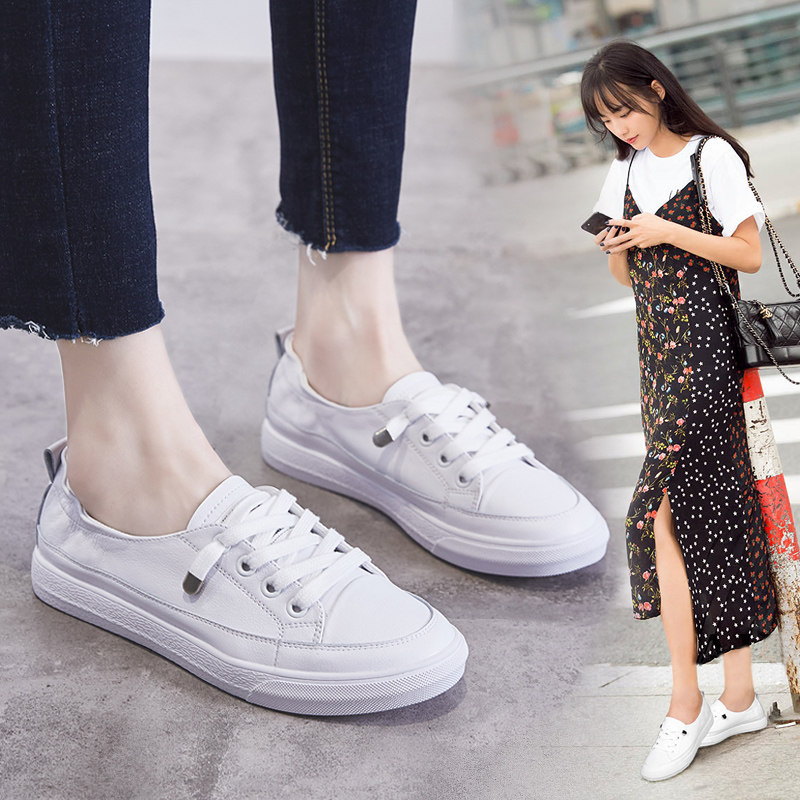 2021 summer thin white shoes women's shoes wild new leather soft-soled shoes tide shoes single shoes canvas shoes