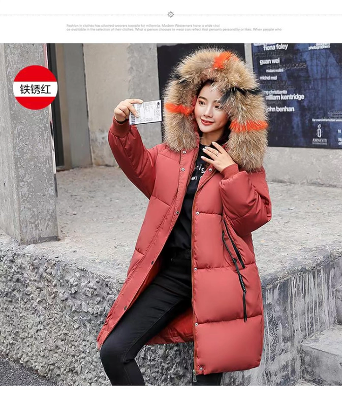 Phụ kiện phân bón XL cho bà bầu mùa đông xuống áo khoác cotton phiên bản Hàn Quốc của phần dài lỏng lẻo của áo khoác mẹ bằng vải bông dày
