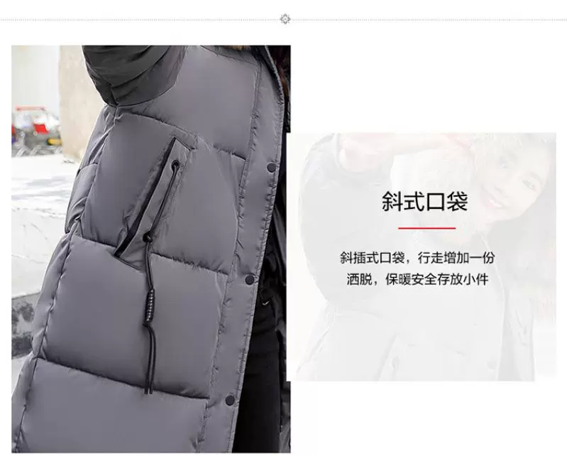 Phụ kiện phân bón XL cho bà bầu mùa đông xuống áo khoác cotton phiên bản Hàn Quốc của phần dài lỏng lẻo của áo khoác mẹ bằng vải bông dày