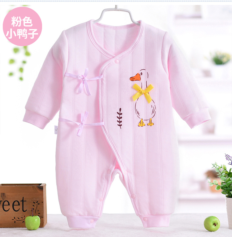 Quần áo sơ sinh ấm cho trẻ sơ sinh bé sơ sinh quần áo bé bướm 0-3 tháng 1 bông mùa xuân và mùa thu đông shop quần áo trẻ em đẹp