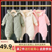 Baby one-piece clothes autumn winter clothing male and female baby clothes cotton clothes suit thickened winter cotton clothing outfits outwear