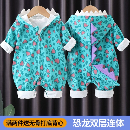 Детский двухэтажный демисезонный динозавр, боди, весенний комбинезон для новорожденных для выхода на улицу