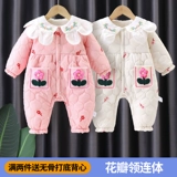 Детское стеганое демисезонное термобелье, боди, комбинезон для новорожденных, пуховик для выхода на улицу, увеличенная толщина