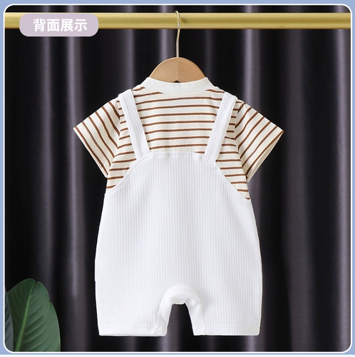 Детское летнее тонкое боди для новорожденных, летняя одежда, пижама, короткий рукав