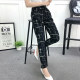 Spring and summer new nine-point pants casual loose large size fat sister home pants stretch harem pants high waist pencil pants