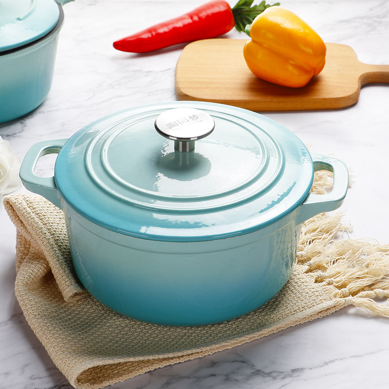 Dream dao yuen court enamel cast iron pan ears 21 cm cast iron saucepan 2.8 L home fashion gifts soup stew pot